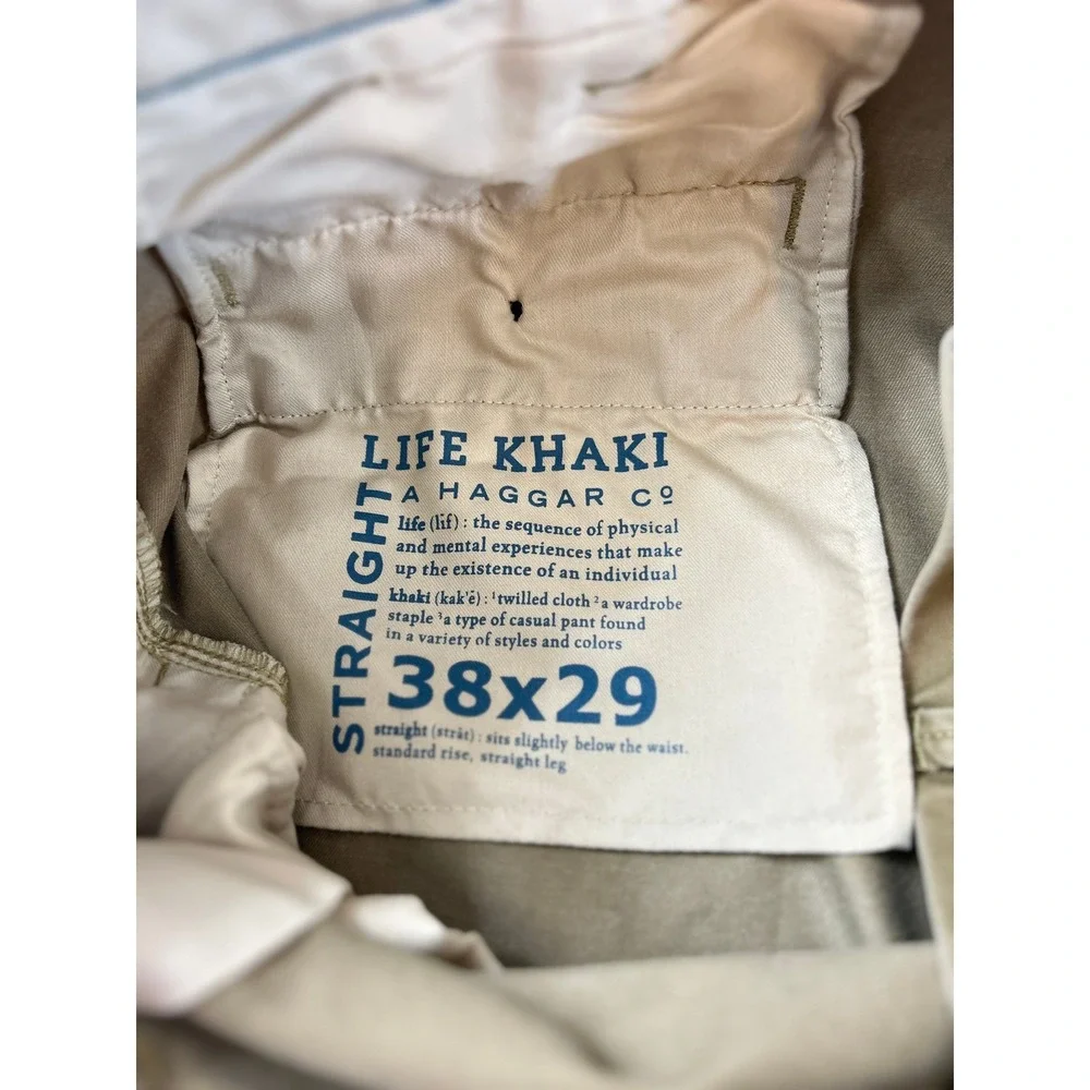 Haggar Men's Life Khaki Straight Fit Comfort Pant Size 38x29